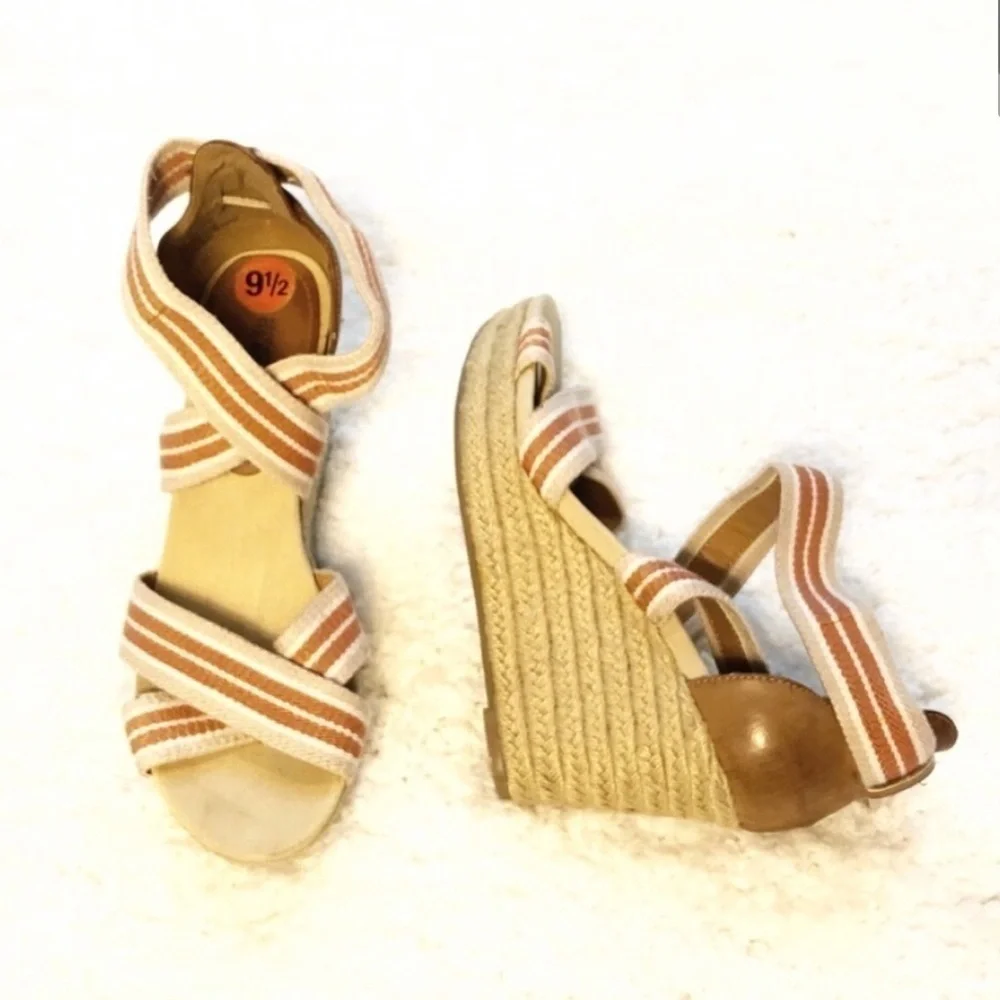 Kenneth Cole espadrille jute wedge sandals…